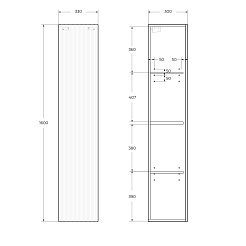 BelBagno Шкаф подвесной UNO 33/160 Голубой Матовый – фотография-3